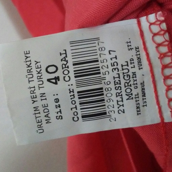 Trendy Size 40 Coral Drawstring Waist Dress - Picture 9 of 16